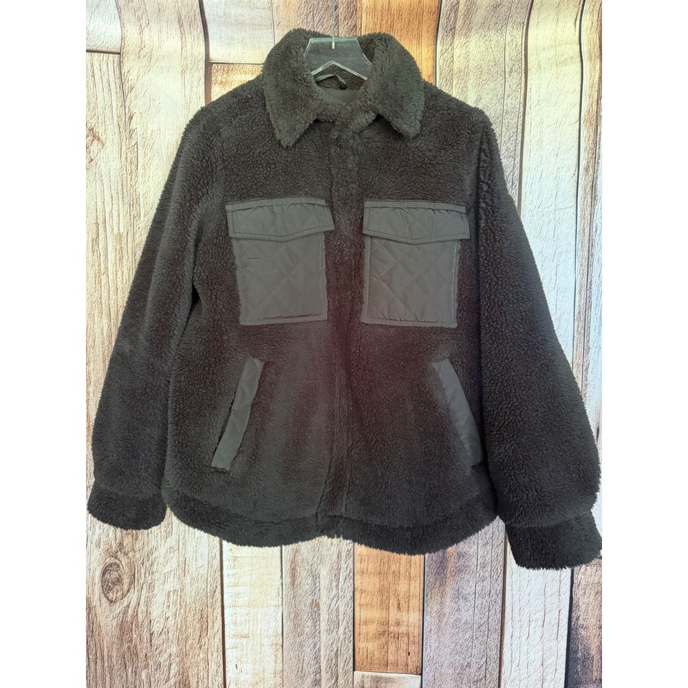 Alo Yoga Sherpa Edge Shacket Oversized Teddy Jacket Black Winter Gorpcore XXS